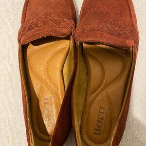 Born brand rust color suede loafers, size 7
